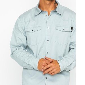 HAWX workwear denim snap button shirt